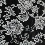 Jacquard Lurex Floral Schwarz Silber - Ribes y Casals