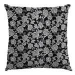 Jacquard Lurex Floral Schwarz Silber - Ribes y Casals