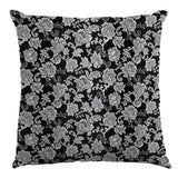 Jacquard Lurex Floral Schwarz Silber - Ribes y Casals
