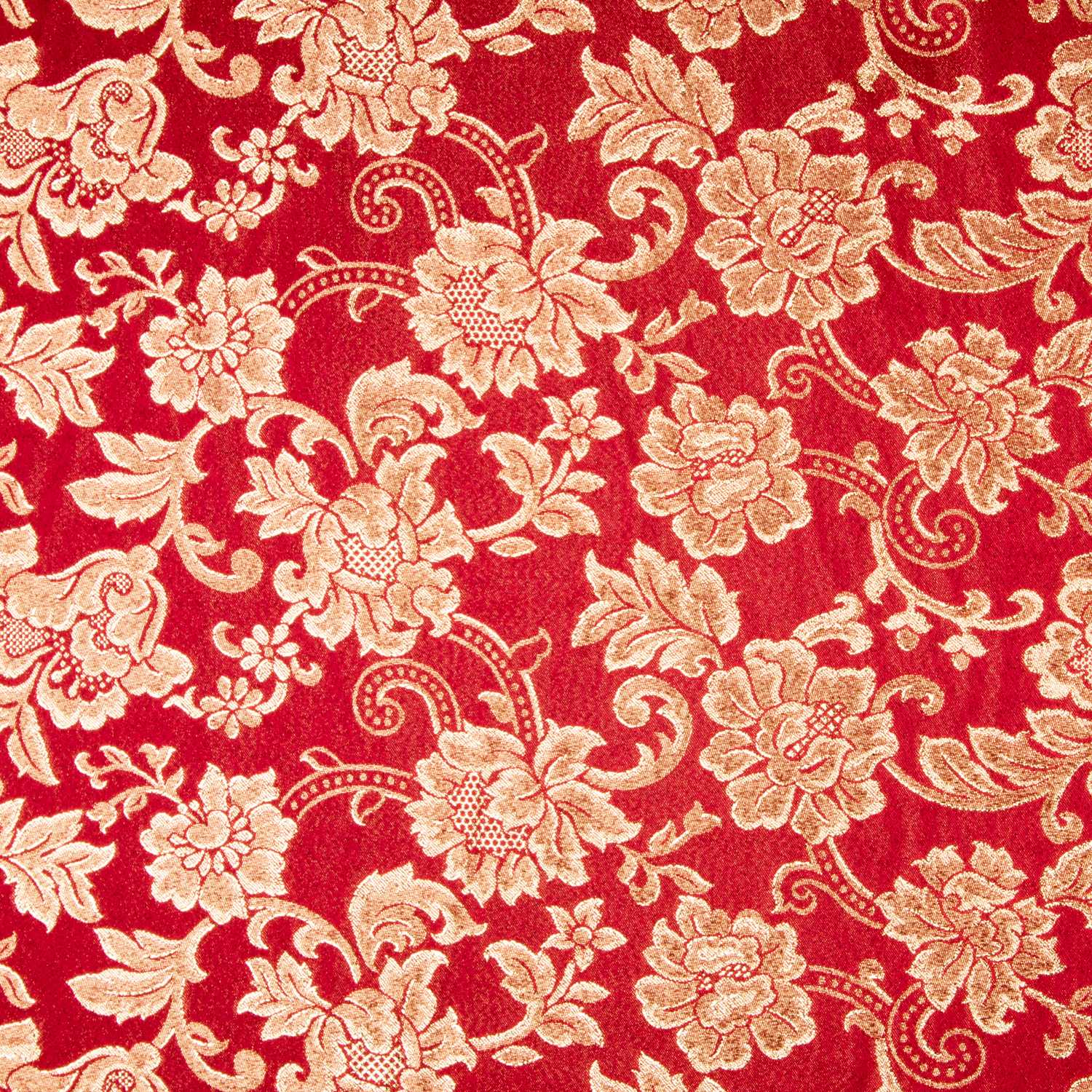 Jacquard Lurex Floral Rot Gold - Ribes y Casals