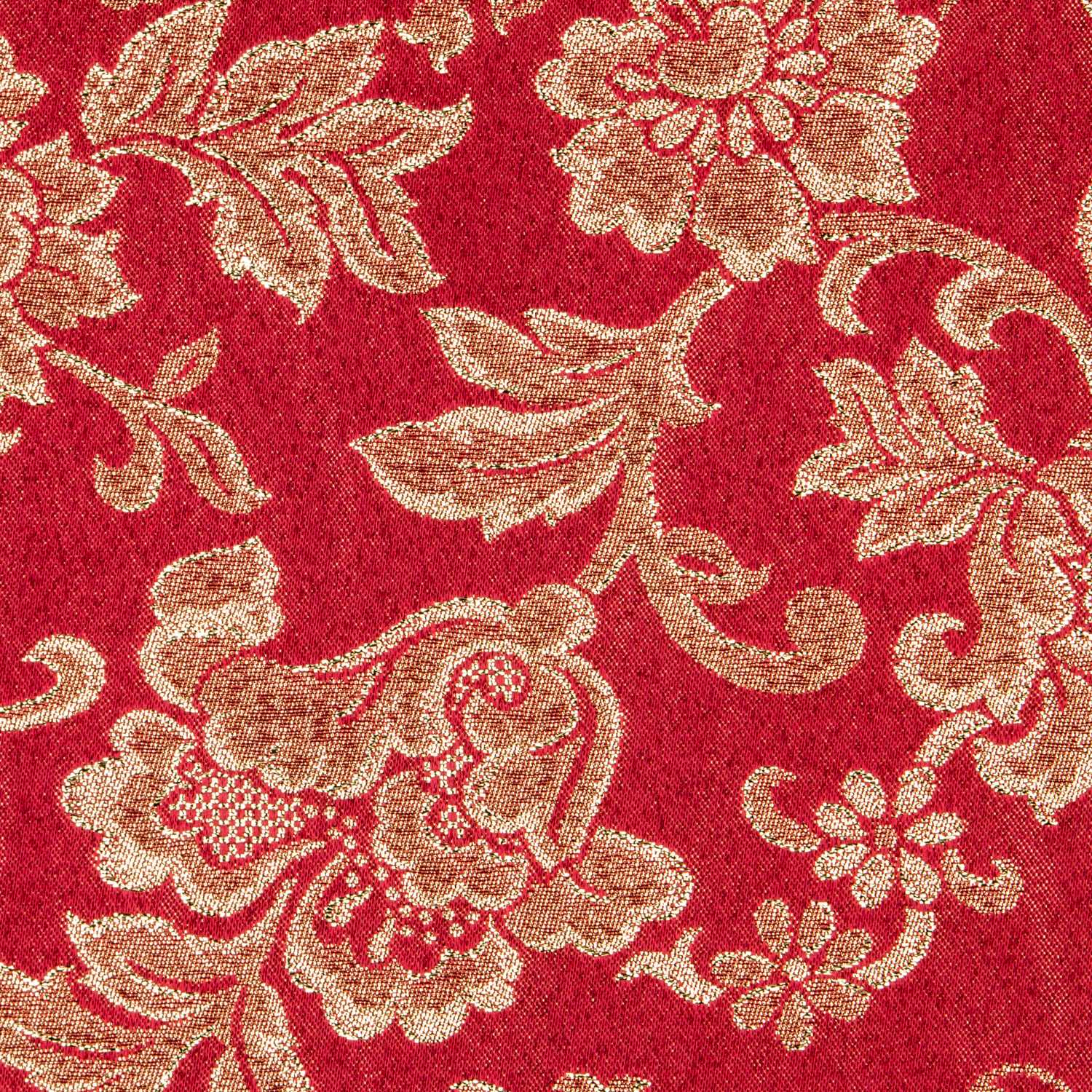 Jacquard Lurex Floral Rot Gold - Ribes y Casals