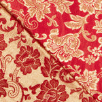 Jacquard Lurex Floral Rot Gold - Ribes y Casals