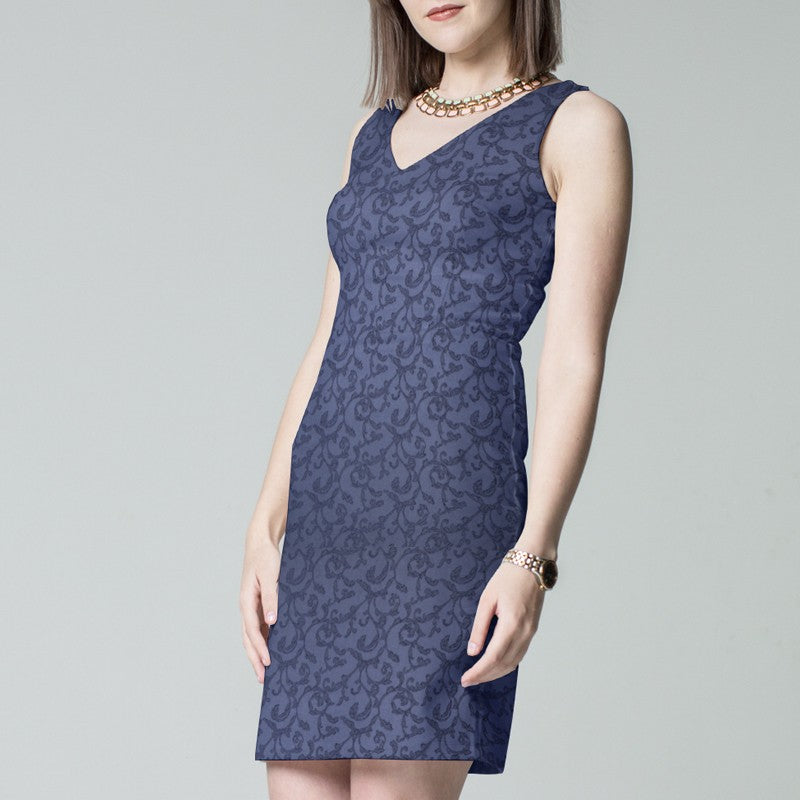 Jacquard-Elasthan Mitternachtsblau - Ribes y Casals