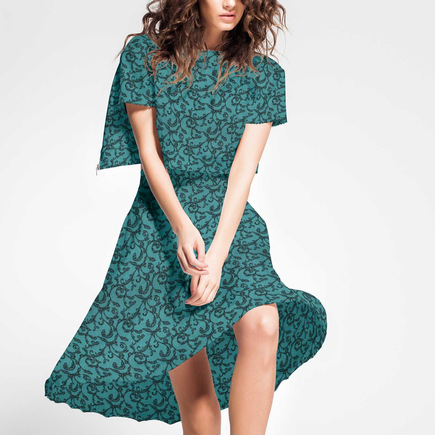 Jacquard Spandex Flaschengrün - Ribes y Casals