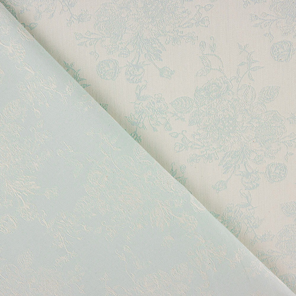 Jacquard Baumwolle Blumen Blau - Ribes y Casals