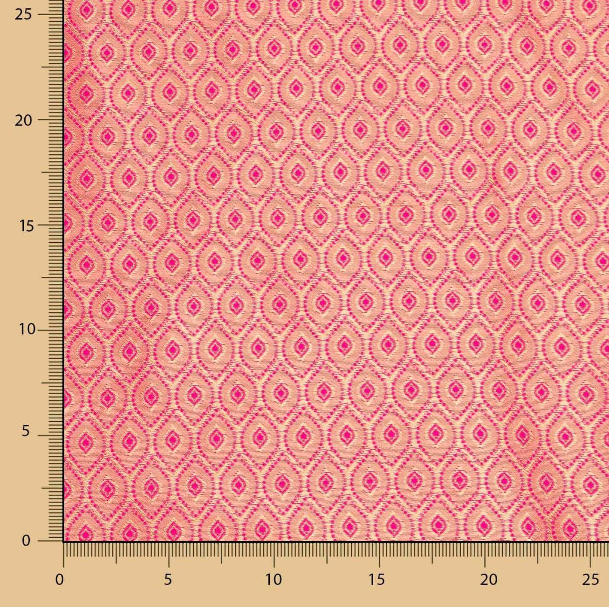 Zweifarbiger Jacquard Retal Retal Rombos Fuchsia 55 x 135 cm - Ribes y Casals
