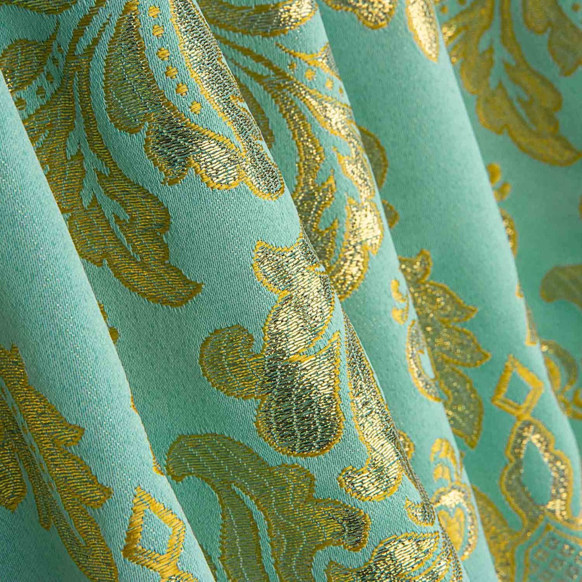 Brokat Brokat Jacquard Florenz Blau und Gold - Ribes y Casals