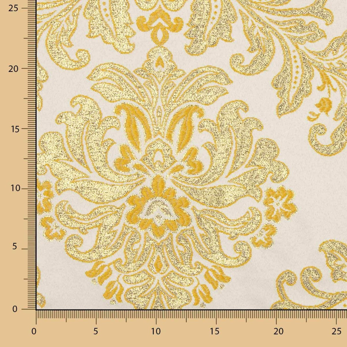 Jacquard-Brokat-Reststück Florencia, natur und gold – verschiedene Maße x Breite 280 cm - Ribes y Casals