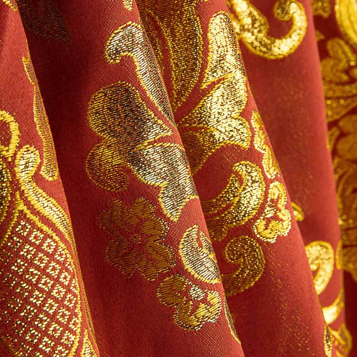 Granat und Gold Granat und Gold Brokat Brokat Jacquard Florencia - Ribes y Casals