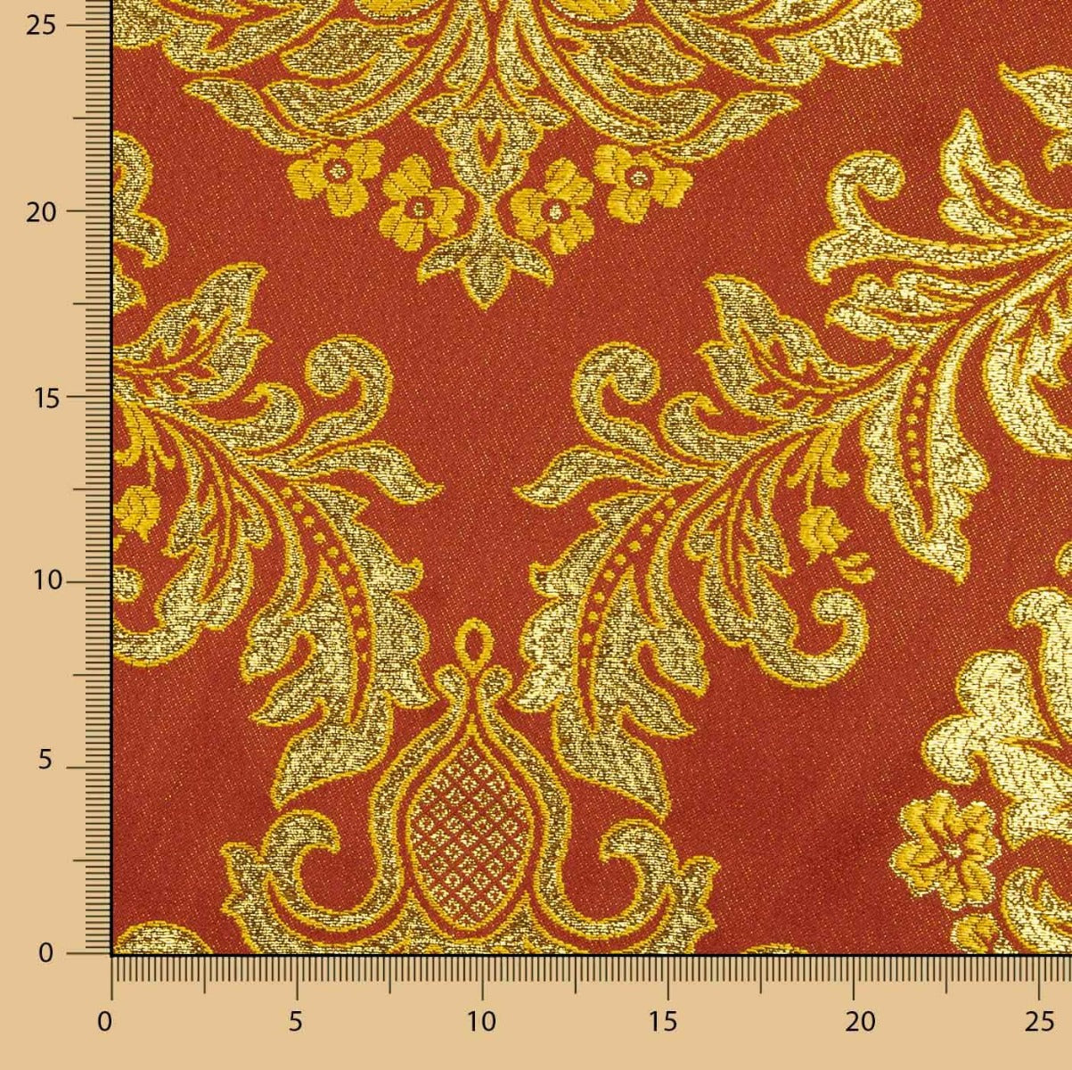 Granat und Gold Granat und Gold Brokat Brokat Jacquard Florencia - Ribes y Casals