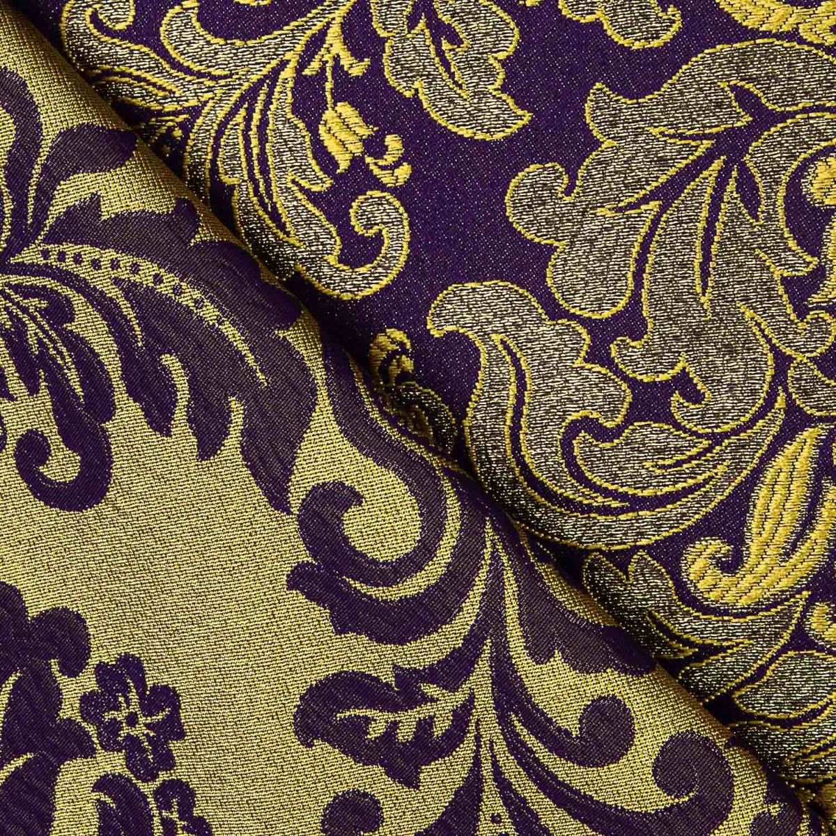 Brokat-Jacquard Florencia Lila und Gold - Ribes y Casals
