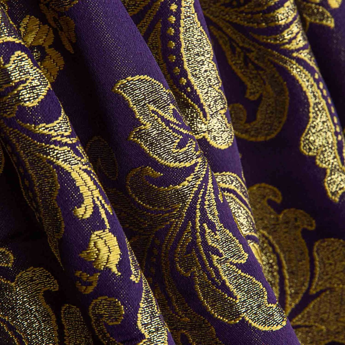 Brokat-Jacquard Florencia Lila und Gold - Ribes y Casals