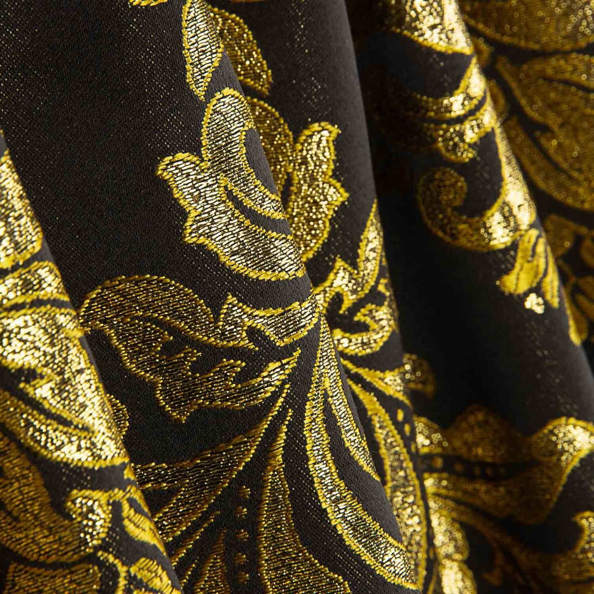 Brokat Brokat Jacquard Florencia Schwarz und Gold - Ribes y Casals