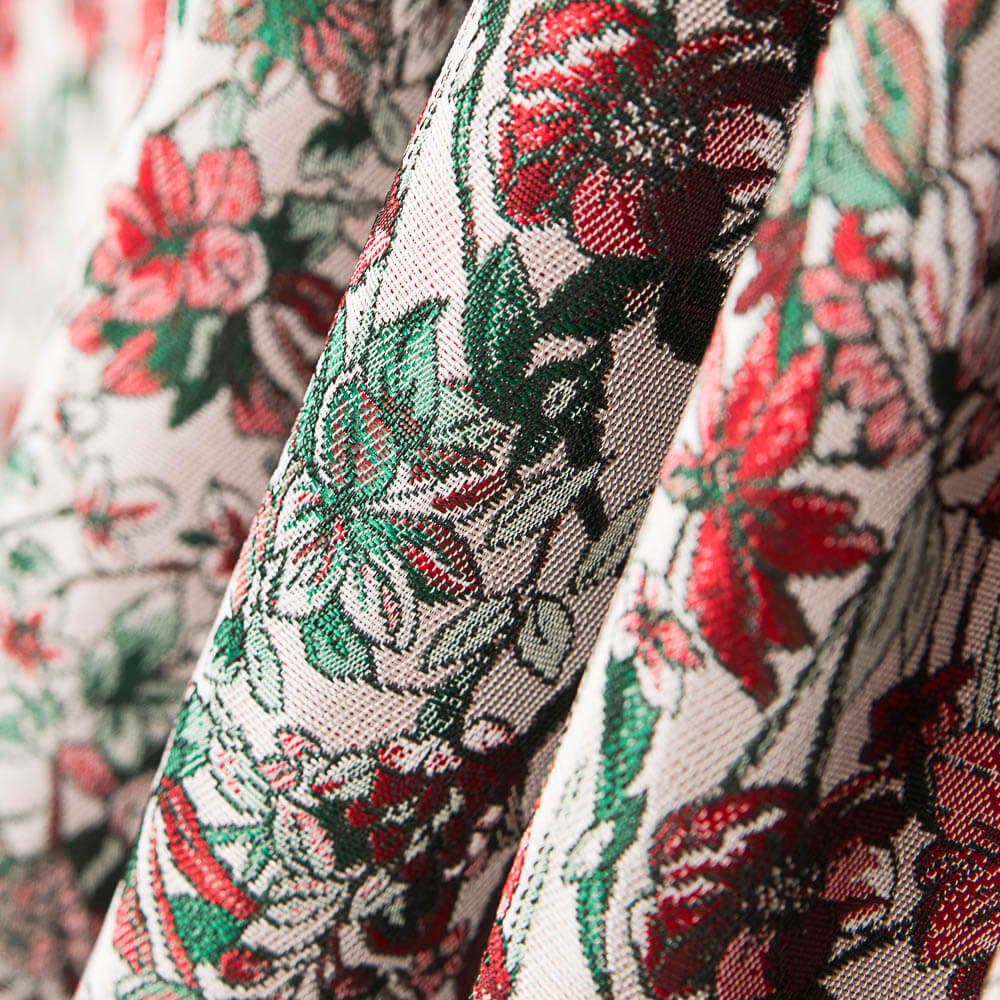 Jacquard Floral Weiß - Ribes y Casals