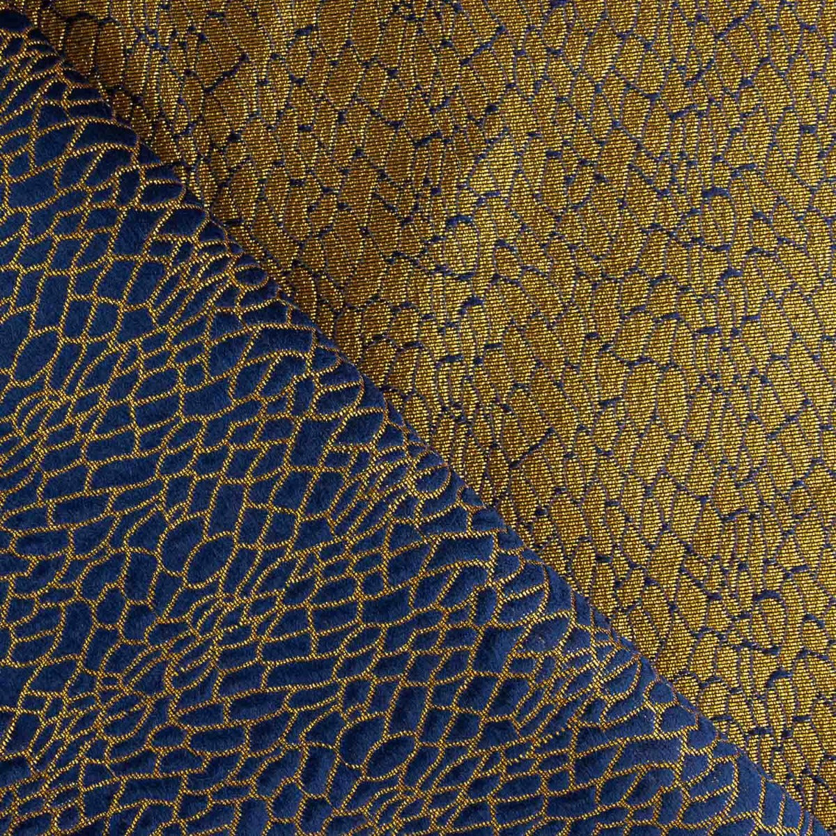 Jacquard Lurex Schuppen Blau - Ribes y Casals