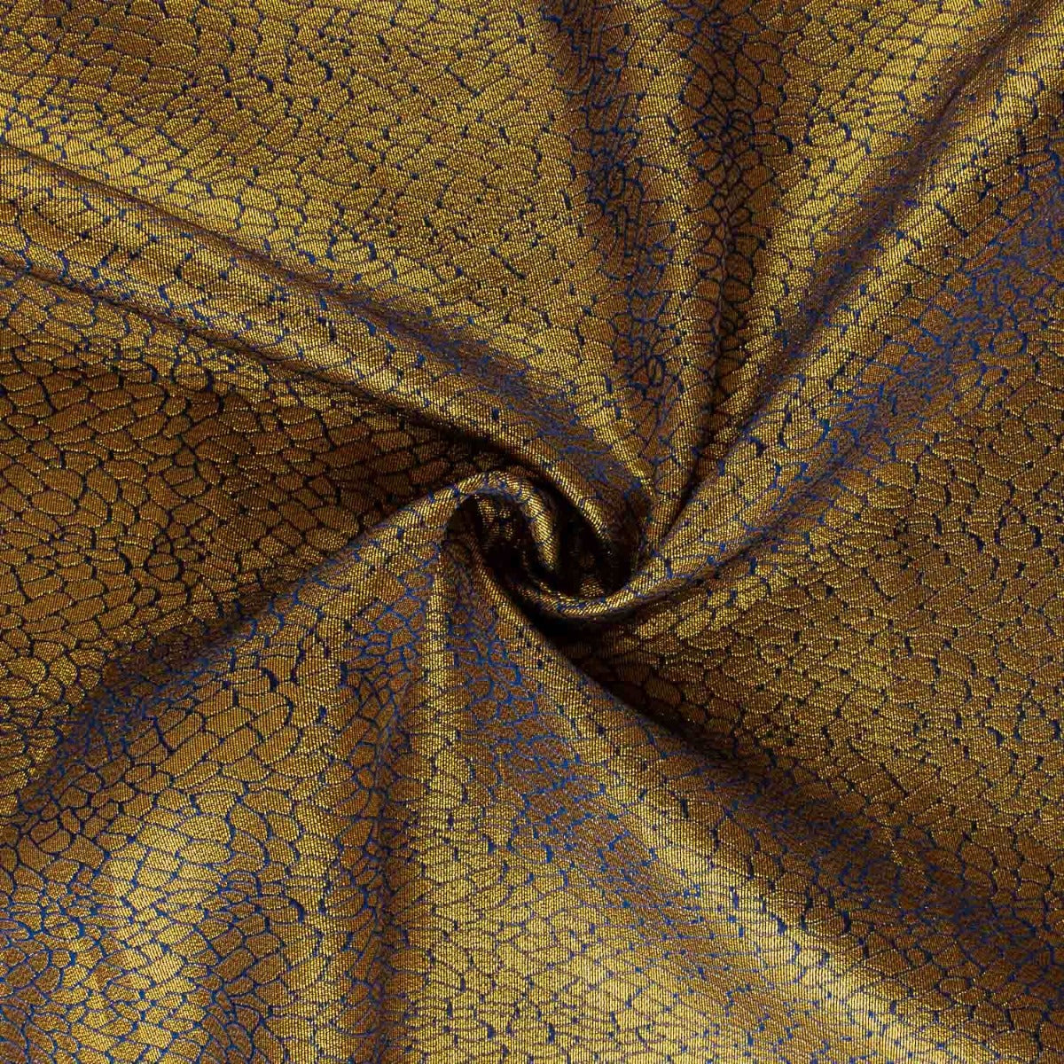 Jacquard Lurex Schuppen Blau - Ribes y Casals