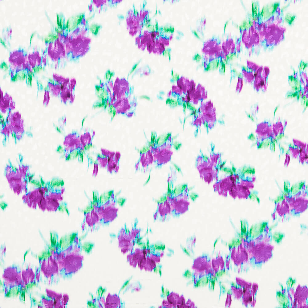 Jacquard Polyester Blumen Mauve Weiß - Ribes y Casals
