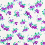 Jacquard Polyester Blumen Mauve Weiß - Ribes y Casals