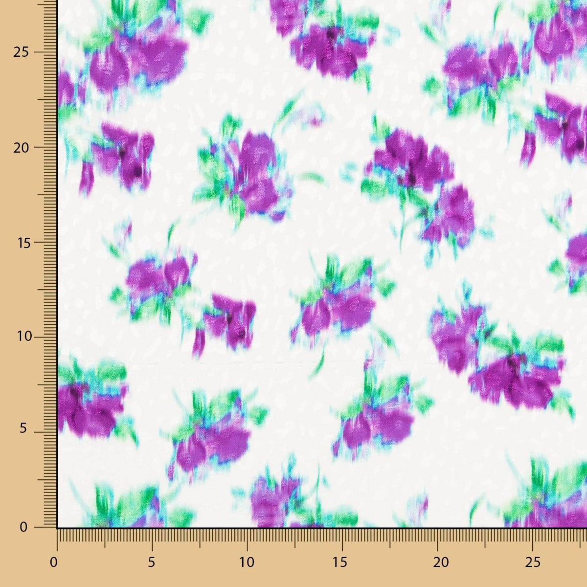 Jacquard Polyester Blumen Mauve Weiß - Ribes y Casals
