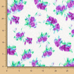 Jacquard Polyester Blumen Mauve Weiß - Ribes y Casals