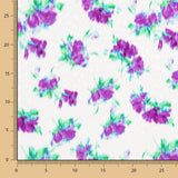 Jacquard Polyester Blumen Mauve Weiß - Ribes y Casals