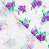 Jacquard Polyester Blumen Mauve Weiß - Ribes y Casals