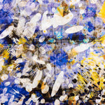 Jacquard Rebrodé Blumen Blau Blau Polka Dots - Ribes y Casals