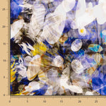 Jacquard Rebrodé Blumen Blau Blau Polka Dots - Ribes y Casals