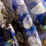 Jacquard Rebrodé Blumen Blau Blau Polka Dots - Ribes y Casals