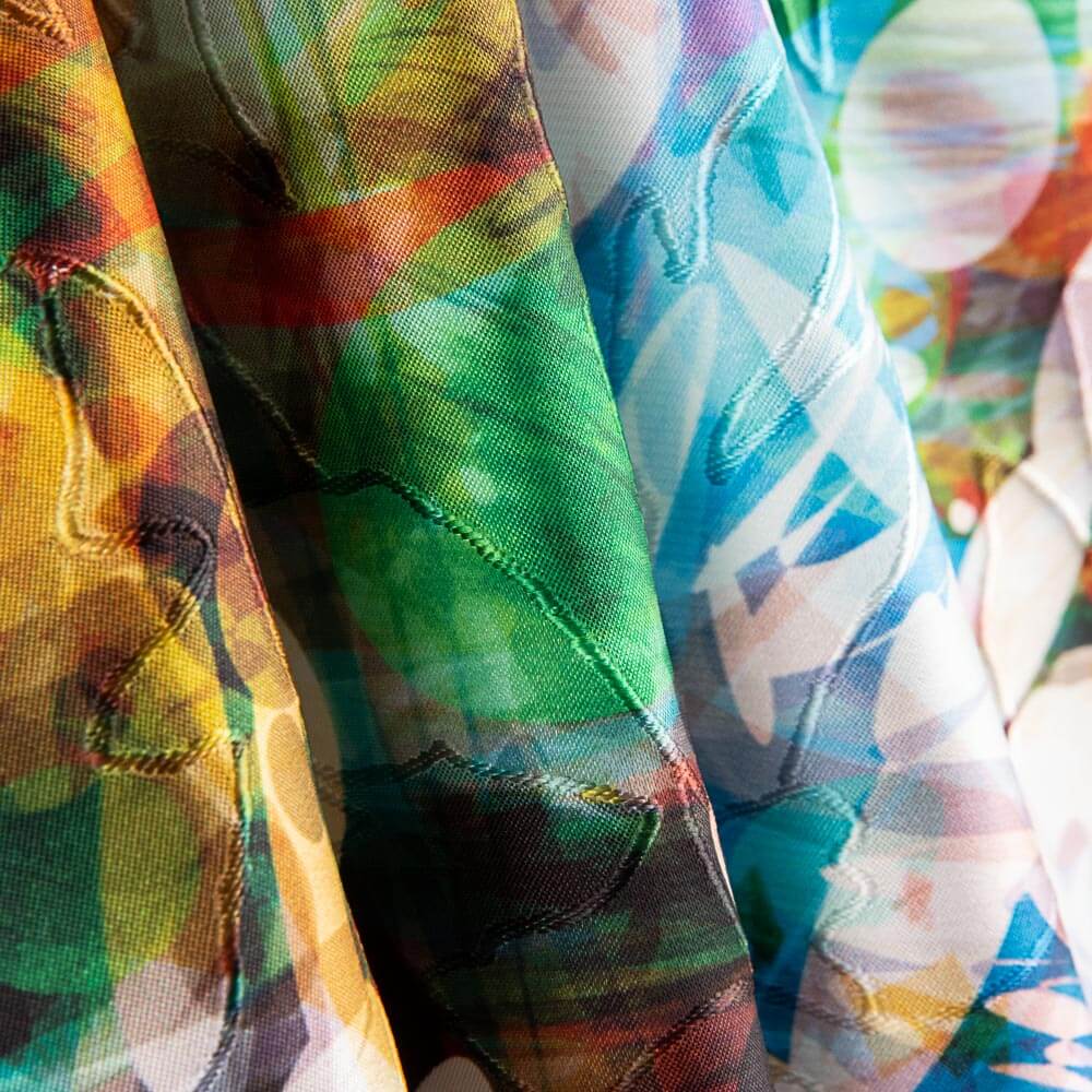 Jacquard Rebrodé Blumen Granatapfel Dots - Ribes y Casals
