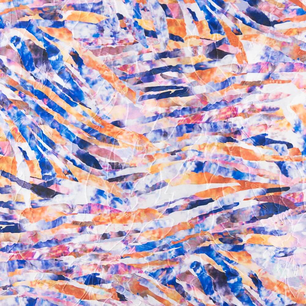 Jacquard Rebrodé Streifen Blau - Ribes y Casals