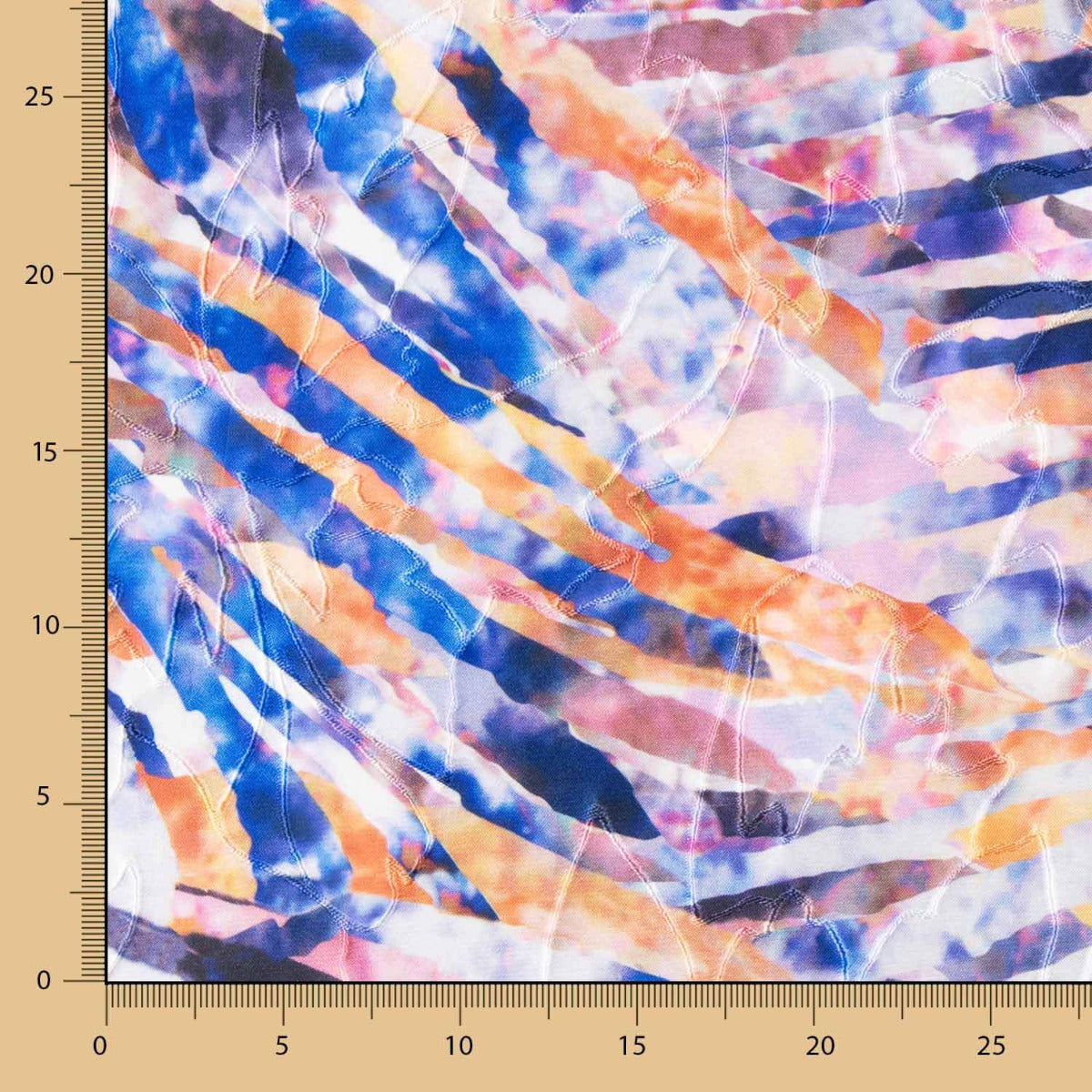 Jacquard Rebrodé Streifen Blau - Ribes y Casals