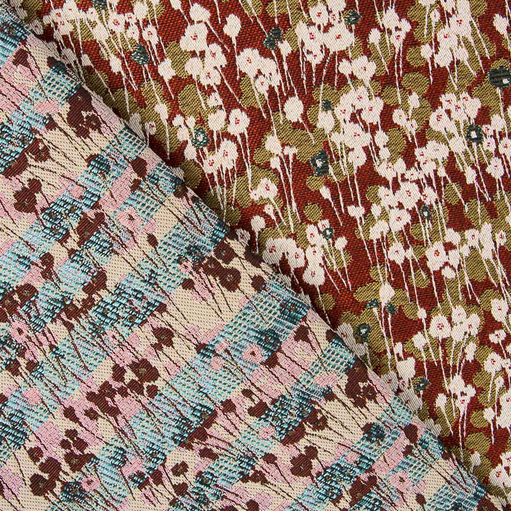Jacquard-Polsterung Wald-Granat - Ribes y Casals
