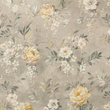 Bedrucktes Canvas „Romantischer Garten“ in Beige - Ribes y Casals
