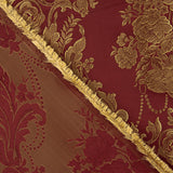 Klassisches Blumen-Jacquard in Dunkelrot und Gold - Ribes y Casals
