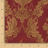 Klassisches Blumen-Jacquard in Dunkelrot und Gold - Ribes y Casals
