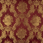 Klassisches Blumen-Jacquard in Dunkelrot und Gold - Ribes y Casals
