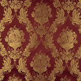 Klassisches Blumen-Jacquard in Dunkelrot und Gold - Ribes y Casals