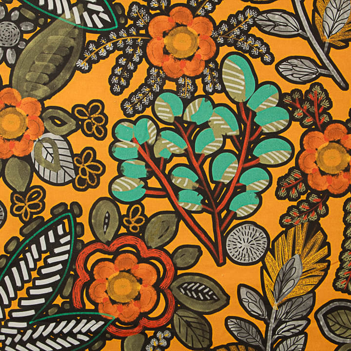 Bedrucktes Canvas „Bohemian Jungle“ in Orange - Ribes y Casals