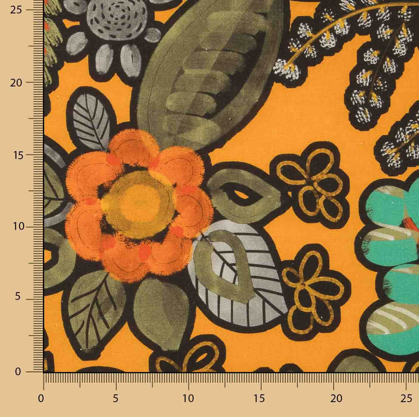 Bedrucktes Canvas „Bohemian Jungle“ in Orange - Ribes y Casals