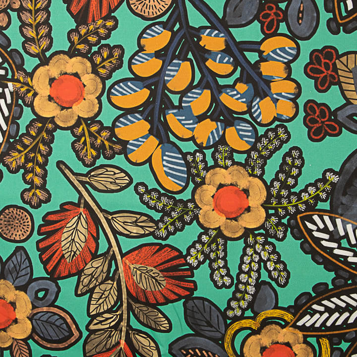 Bedrucktes Canvas „Bohemian Jungle“ in Türkis - Ribes y Casals