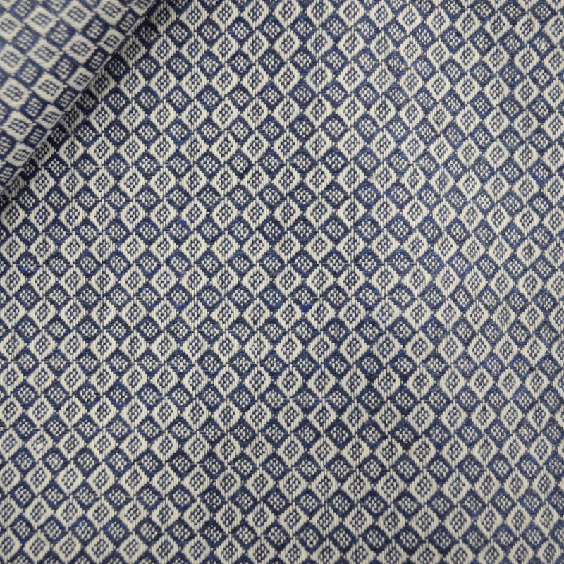 Blaues geometrisches Wollmotiv - Ribes y Casals