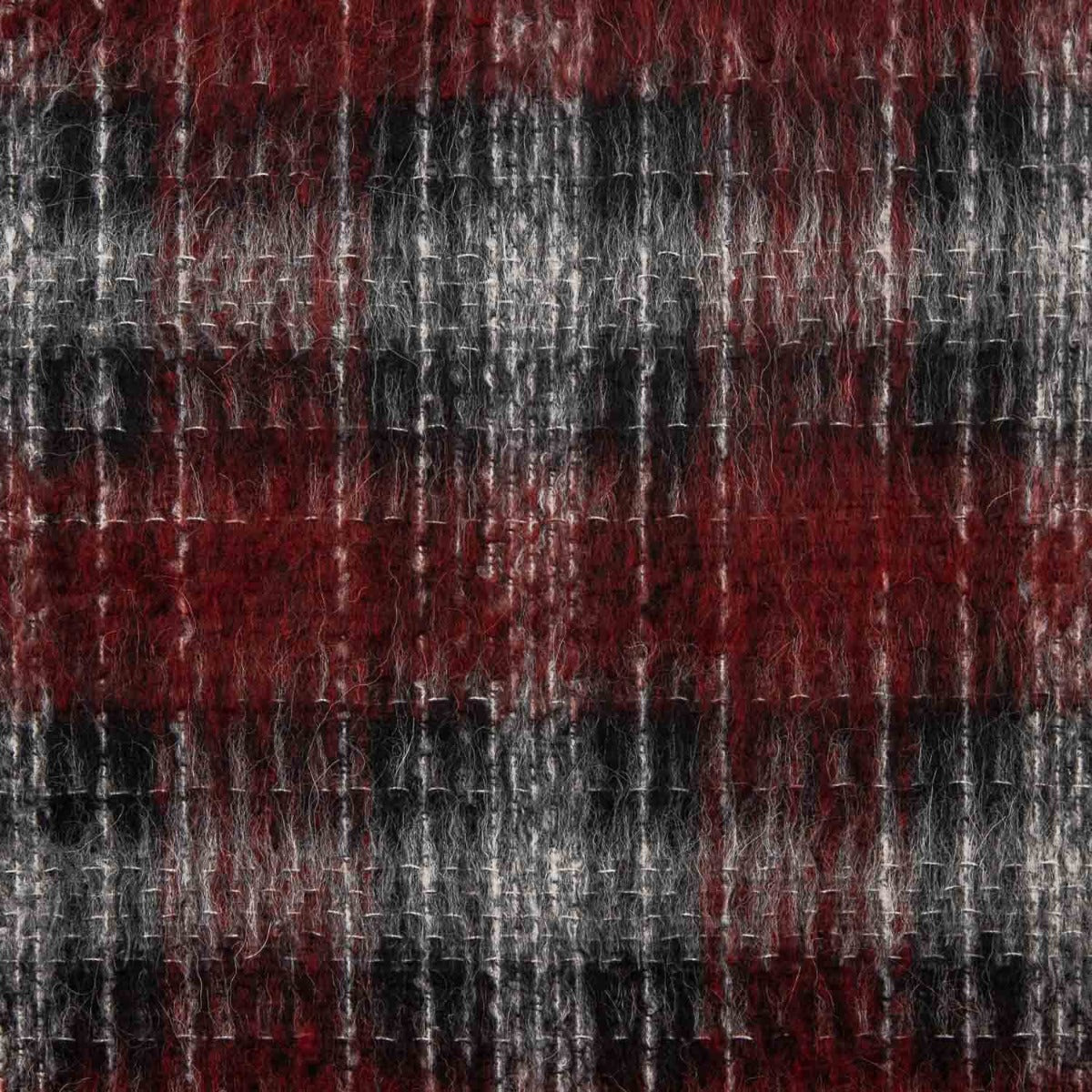 Reststück Wolle für Mantel, mit Karos, rot-schwarz – verschiedene Maße x Breite 155 cm - Ribes y Casals