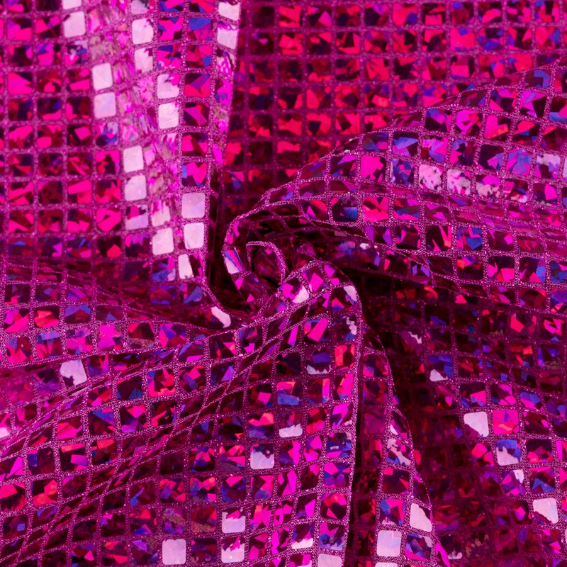 Holographie Pailletten Quadrat Fuchsia - Ribes y Casals