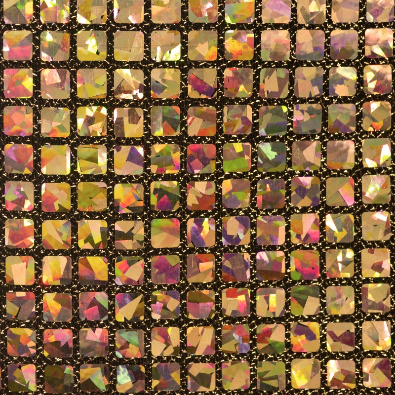 Hologramm Hologramm Pailletten Quadrat Gold Schwarz - Ribes y Casals
