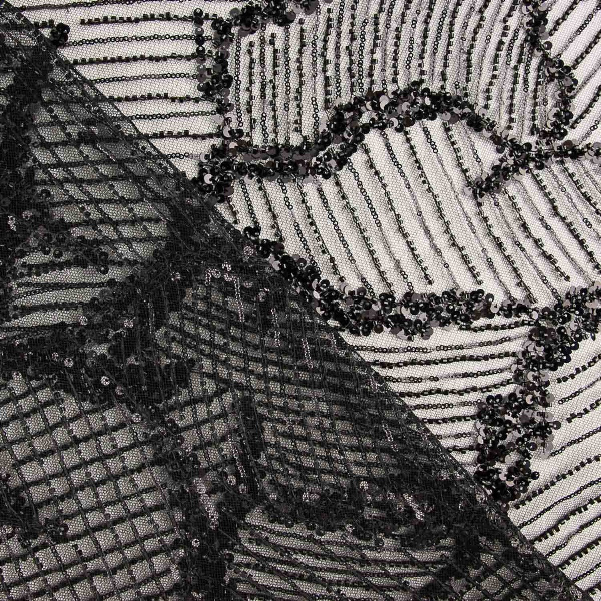 Paillettenstoff „Fiesta“ schwarz – verschiedene Größen x Breite 120 cm - Ribes y Casals