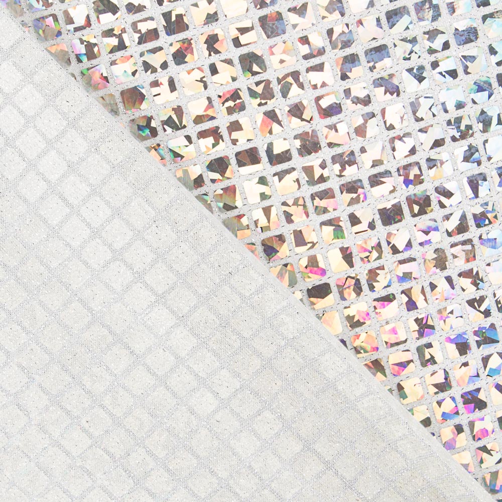 Hologramm Hologramm Pailletten Quadrat Silber - Ribes y Casals