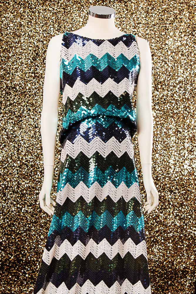 Missoni Lycra Pailletten Blau - Ribes y Casals