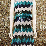 Missoni Lycra Pailletten Blau - Ribes y Casals