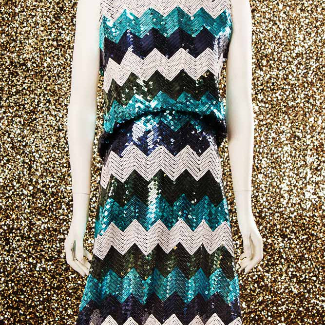 Missoni Lycra Pailletten Blau - Ribes y Casals